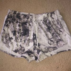 Running shorts with tags